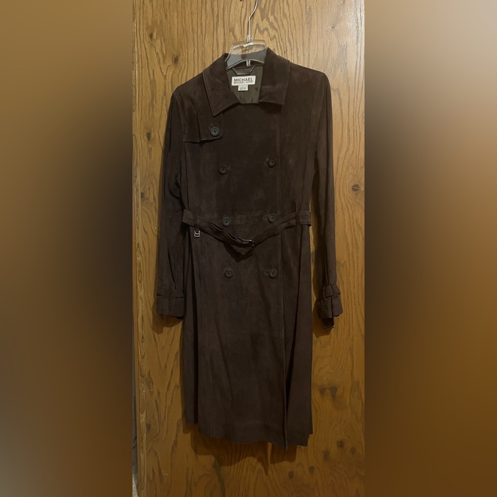 Michael Kors Brown Suede Trench Coat